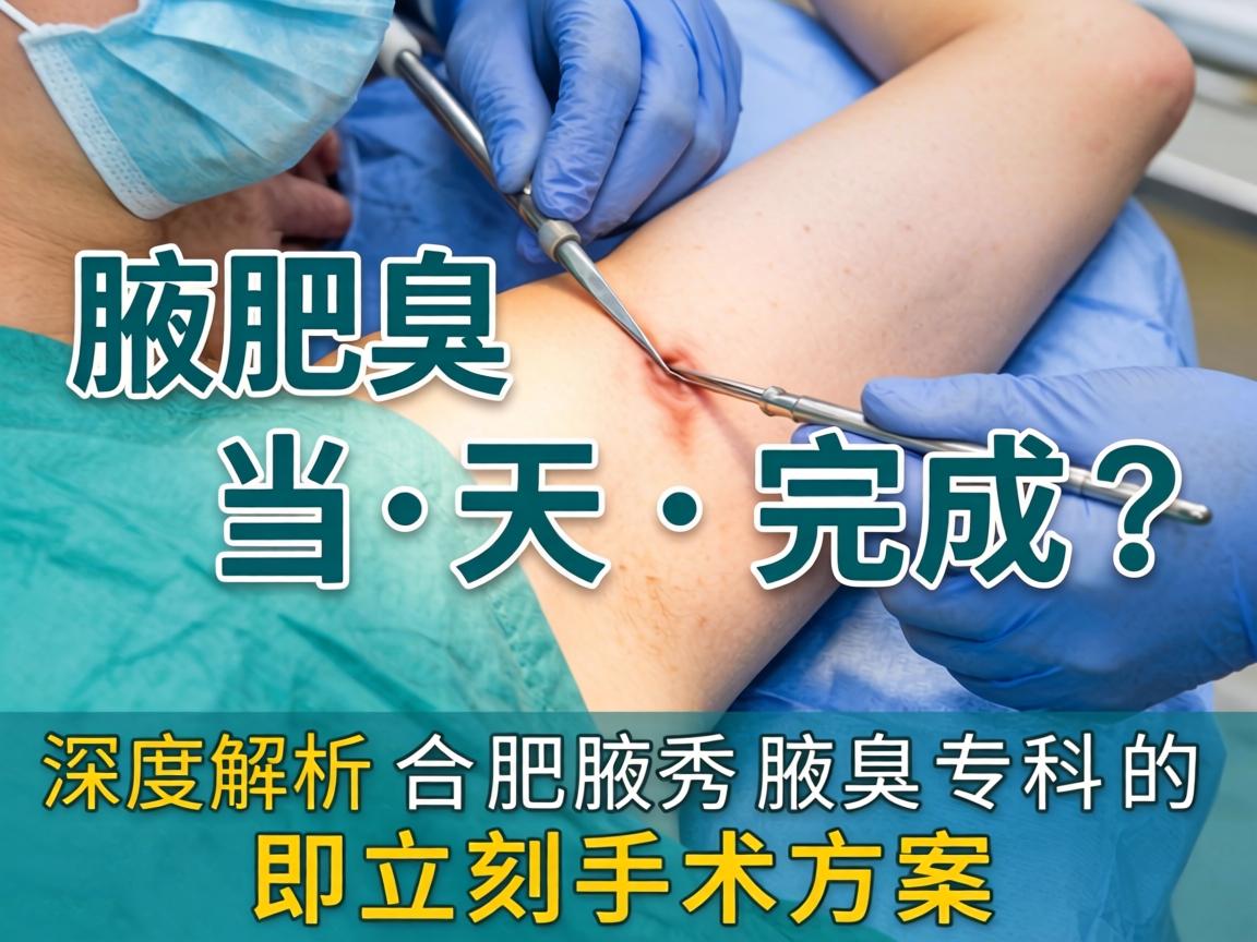 腋臭手术当天完成？深度解析合肥腋秀腋臭专科的即刻手术方案