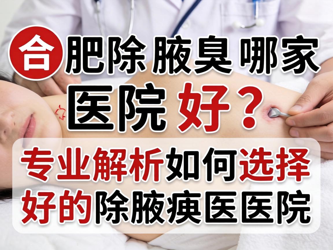 合肥除腋臭哪家医院好？专业解析如何选择好的除腋臭医院
