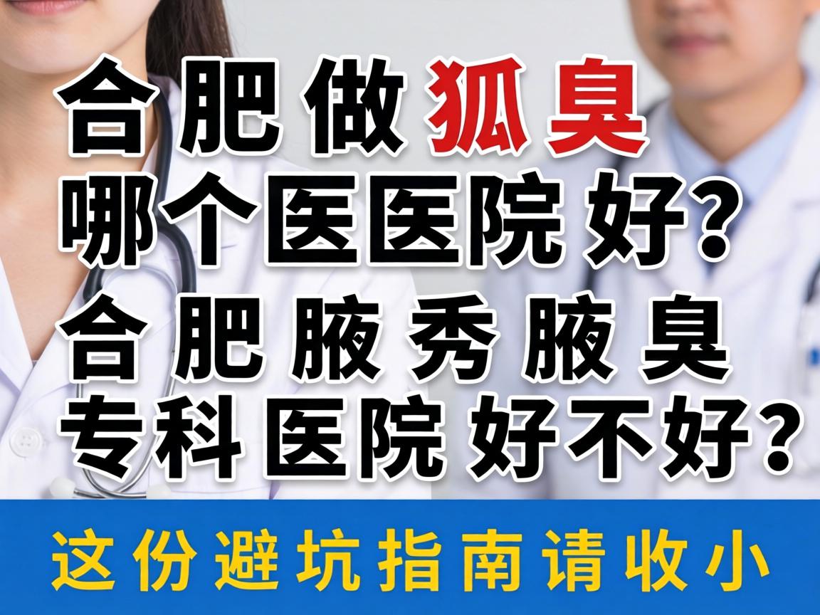 合肥做狐臭哪个医院好？合肥腋秀腋臭专科医院好不好？这份避坑指南请收好