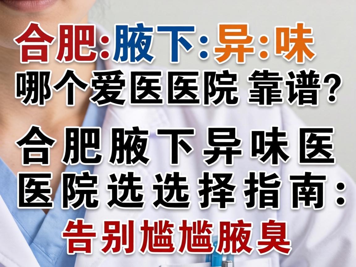 合肥腋下异味哪个医院靠谱？合肥腋下异味医院选择指南，告别尴尬腋臭