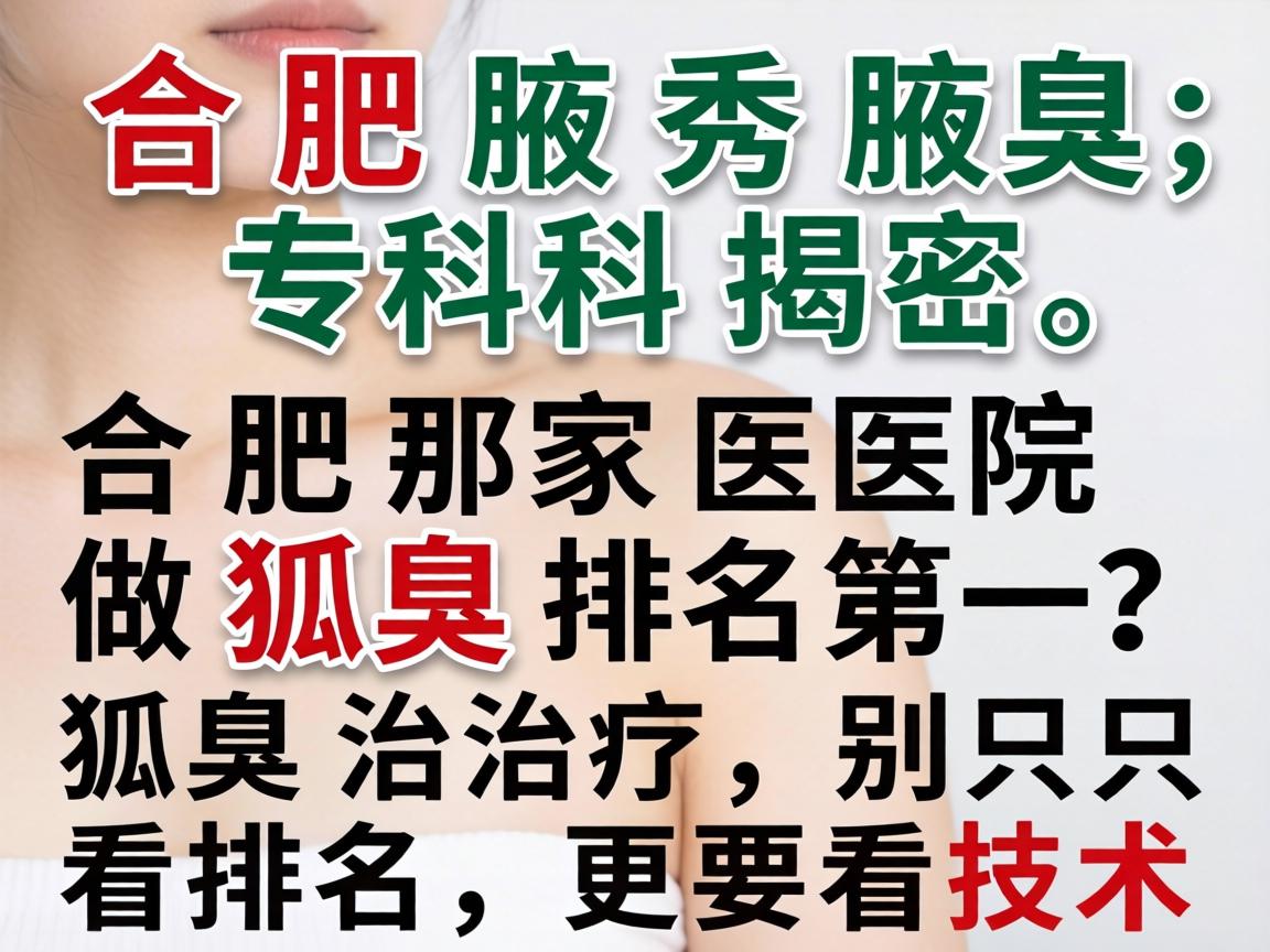 合肥腋秀腋臭专科揭秘,合肥那家医院做狐臭排名第一?狐臭治疗,别只看排名,更要看技术 合肥腋秀腋臭专科揭秘,合肥那家医院做狐臭排名第一?狐臭治疗,别只看排名,更要看技术
