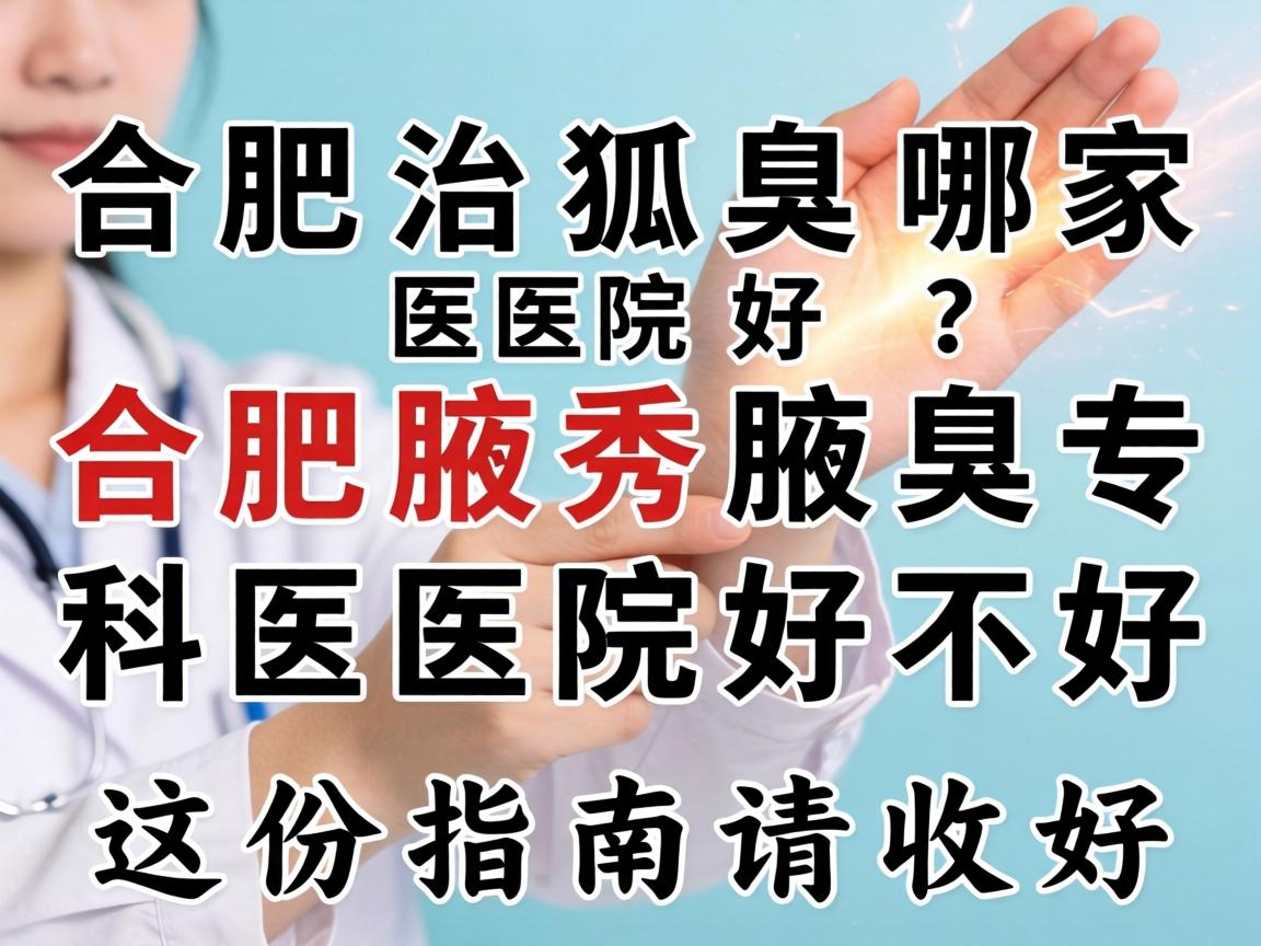 合肥治狐臭哪家医院好？合肥腋秀腋臭专科医院好不好？这份指南请收好
