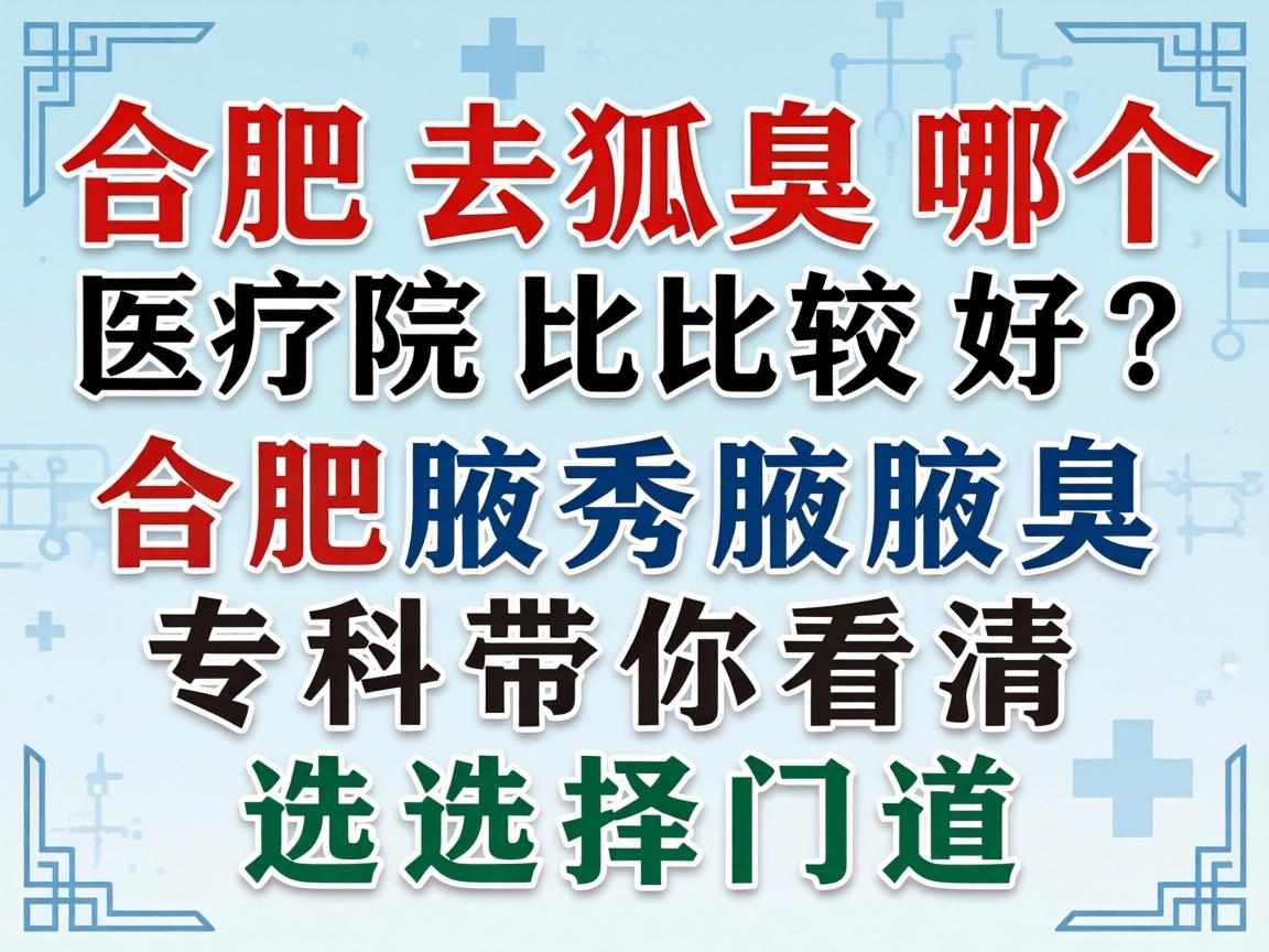 合肥去狐臭哪个医院比较好？合肥腋秀腋臭专科带你看清选择门道