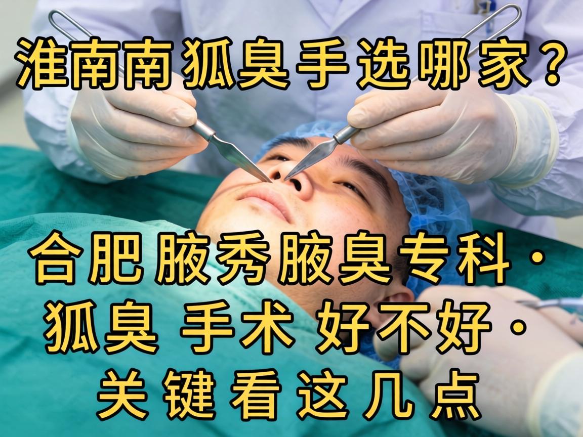 淮南狐臭手术选哪家？合肥腋秀腋臭专科，狐臭手术好不好，关键看这几点