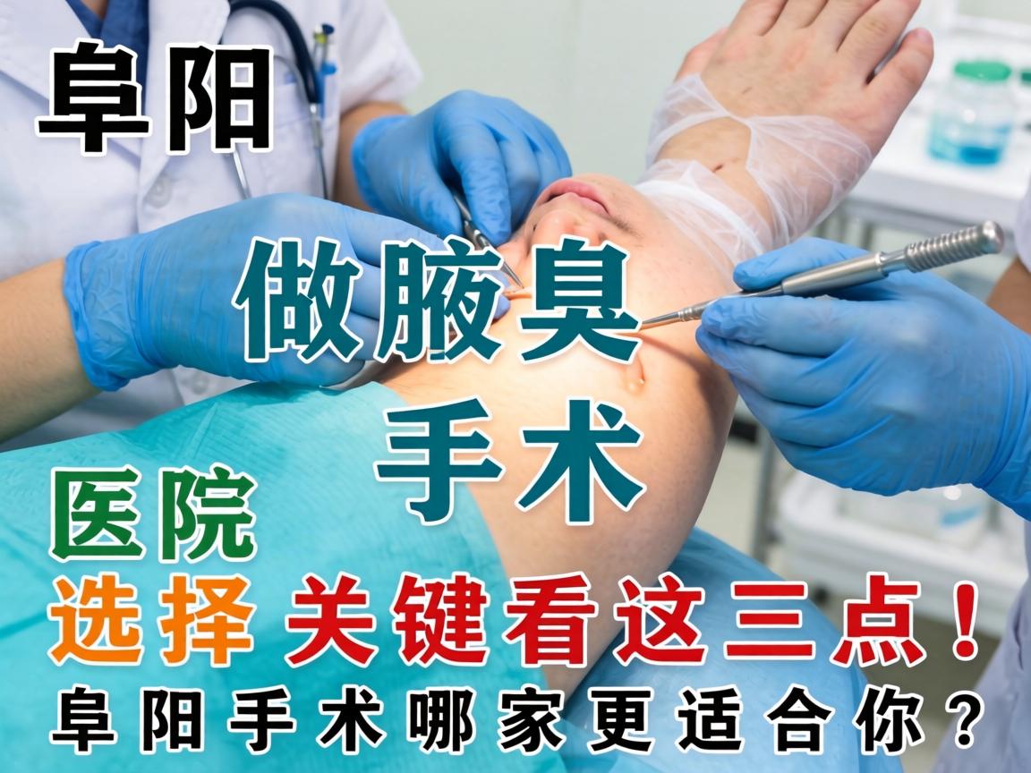阜阳做腋臭手术，医院选择关键看这三点！阜阳手术哪家更适合你？