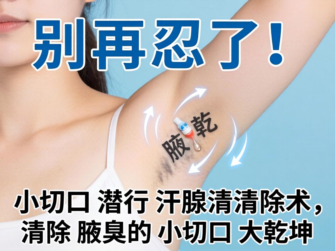 别再忍了！小切口潜行汗腺清除术，清除腋臭的小切口大乾坤