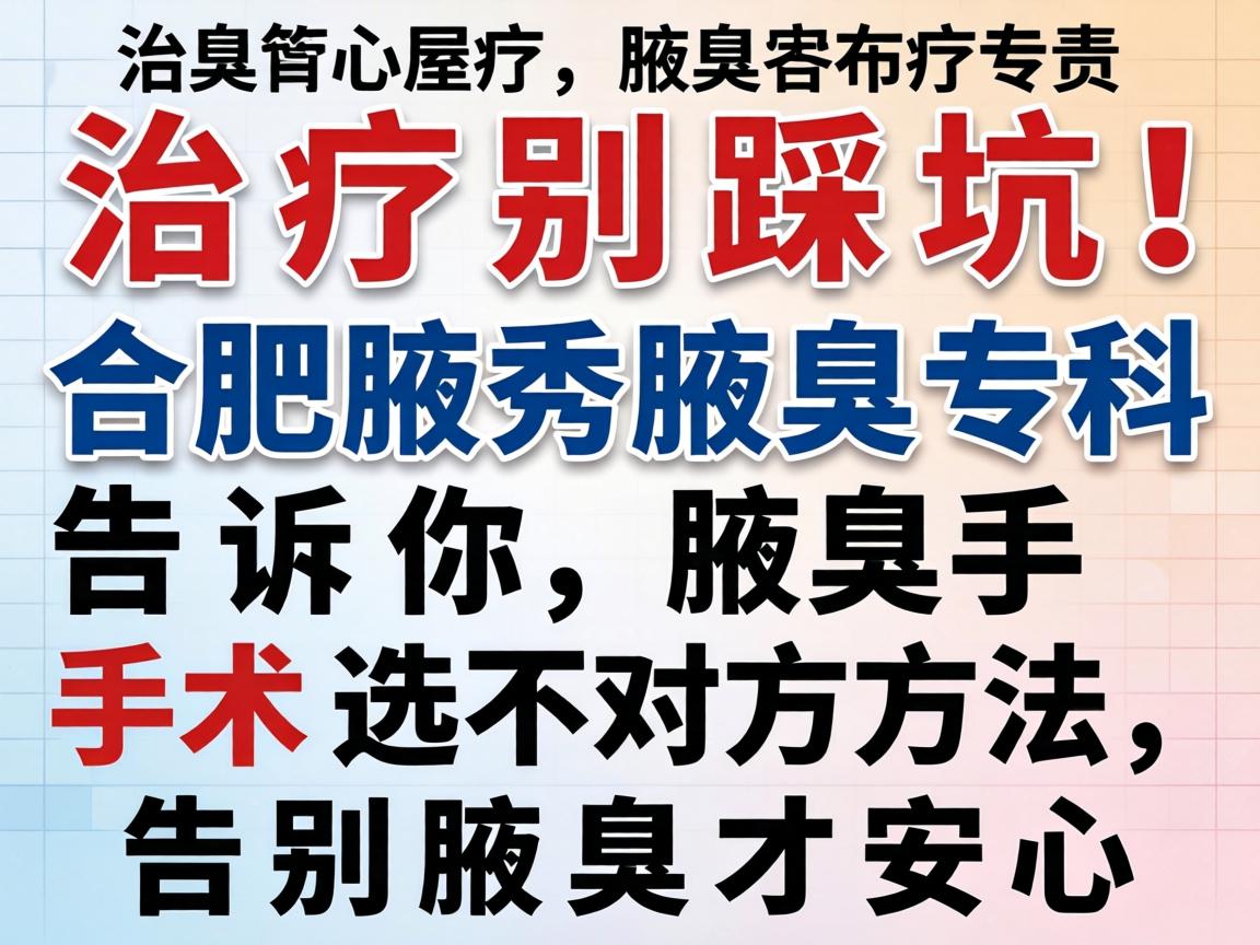 腋臭治疗别踩坑!合肥腋秀腋臭专科告诉你,腋臭手术选对方法,告别腋臭才安心 腋臭治疗别踩坑!合肥腋秀腋臭专科告诉你,腋臭手术选对方法,告别腋臭才安心