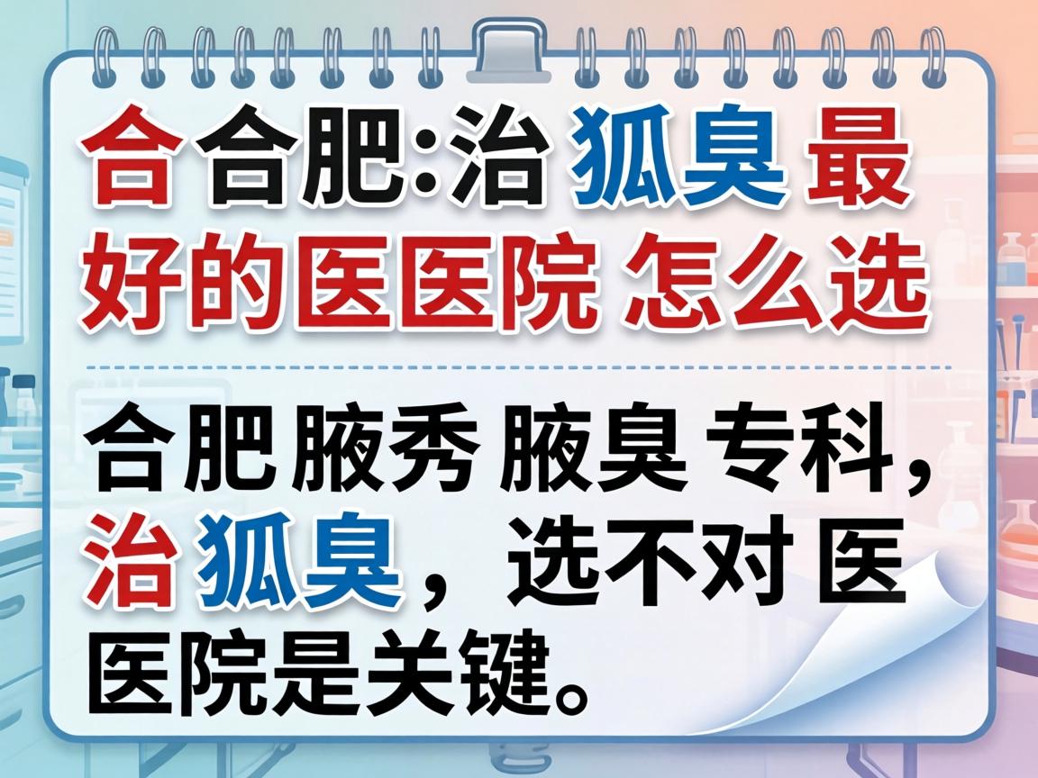 合肥治狐臭最好的医院怎么选?合肥腋秀腋臭专科,治狐臭,选对医院是关键 合肥治狐臭最好的医院怎么选?合肥腋秀腋臭专科,治狐臭,选对医院是关键