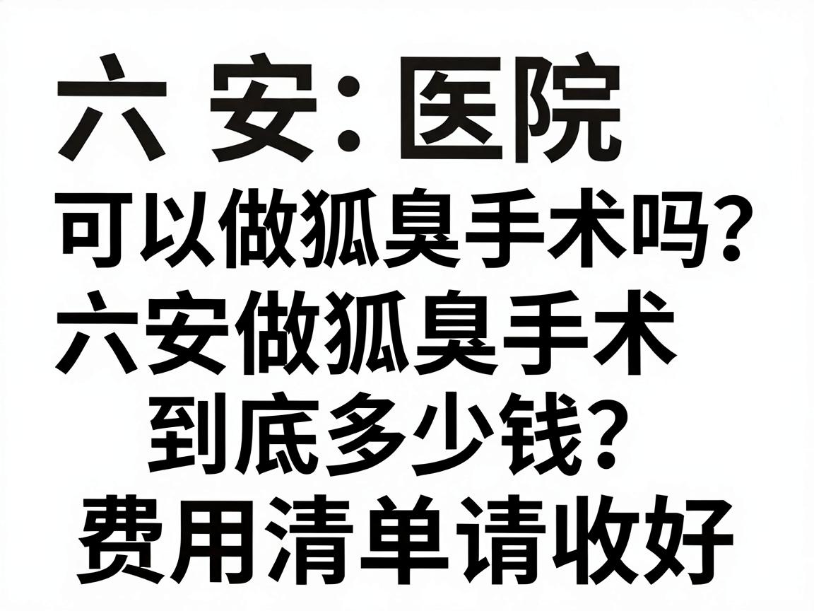 六安医院可以做狐臭手术吗?六安做狐臭手术到底多少钱?这份费用清单请收好 六安医院可以做狐臭手术吗?六安做狐臭手术到底多少钱?这份费用清单请收好