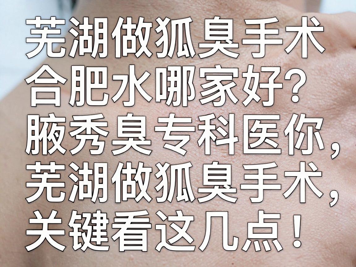 芜湖做狐臭手术哪家好?合肥腋秀腋臭专科医生告诉你,芜湖做狐臭手术,关键看这几点! 芜湖做狐臭手术哪家好?合肥腋秀腋臭专科医生告诉你,芜湖做狐臭手术,关键看这几点!