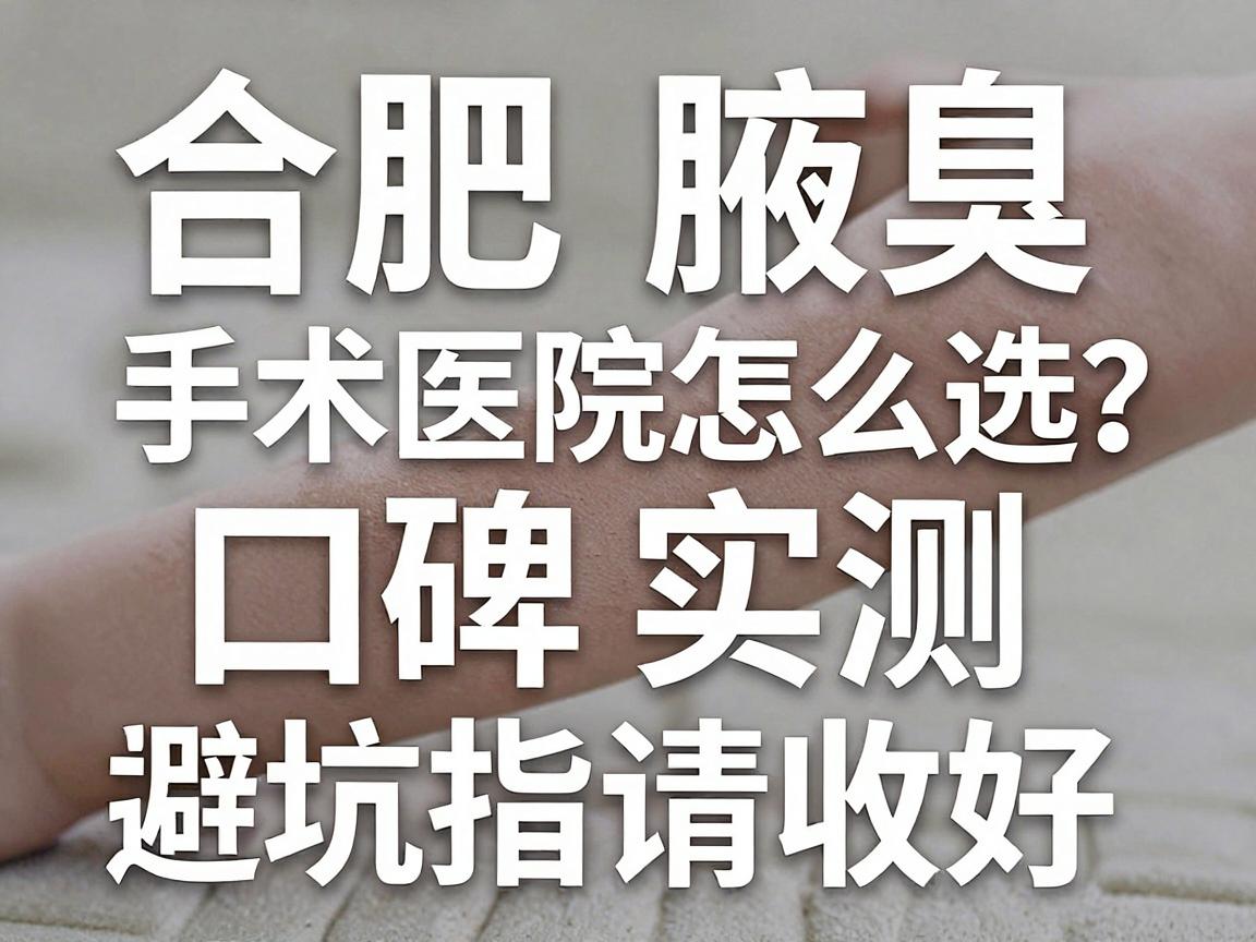 合肥腋臭手术医院怎么选？合肥腋臭手术医院口碑实测，这份腋臭医院避坑指南请收好