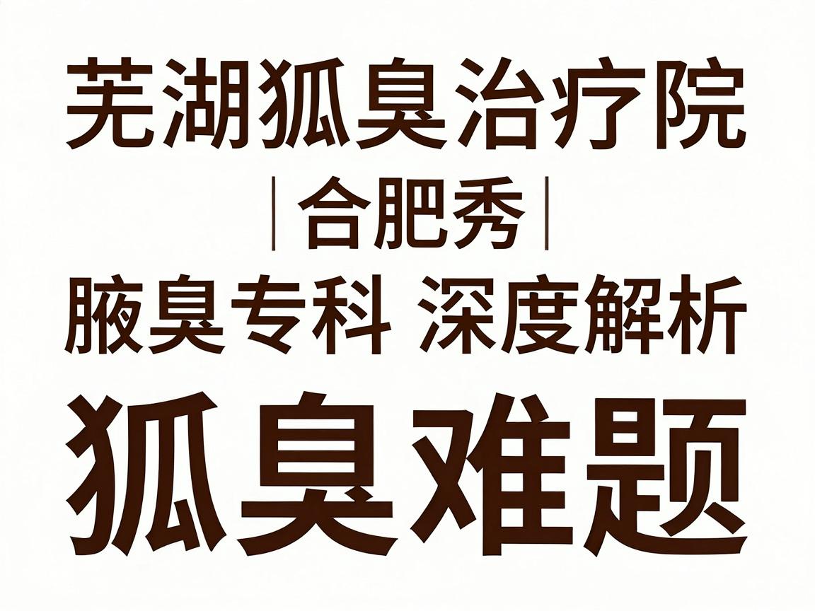 芜湖狐臭治疗医院指南｜合肥腋秀腋臭专科深度解析狐臭难题