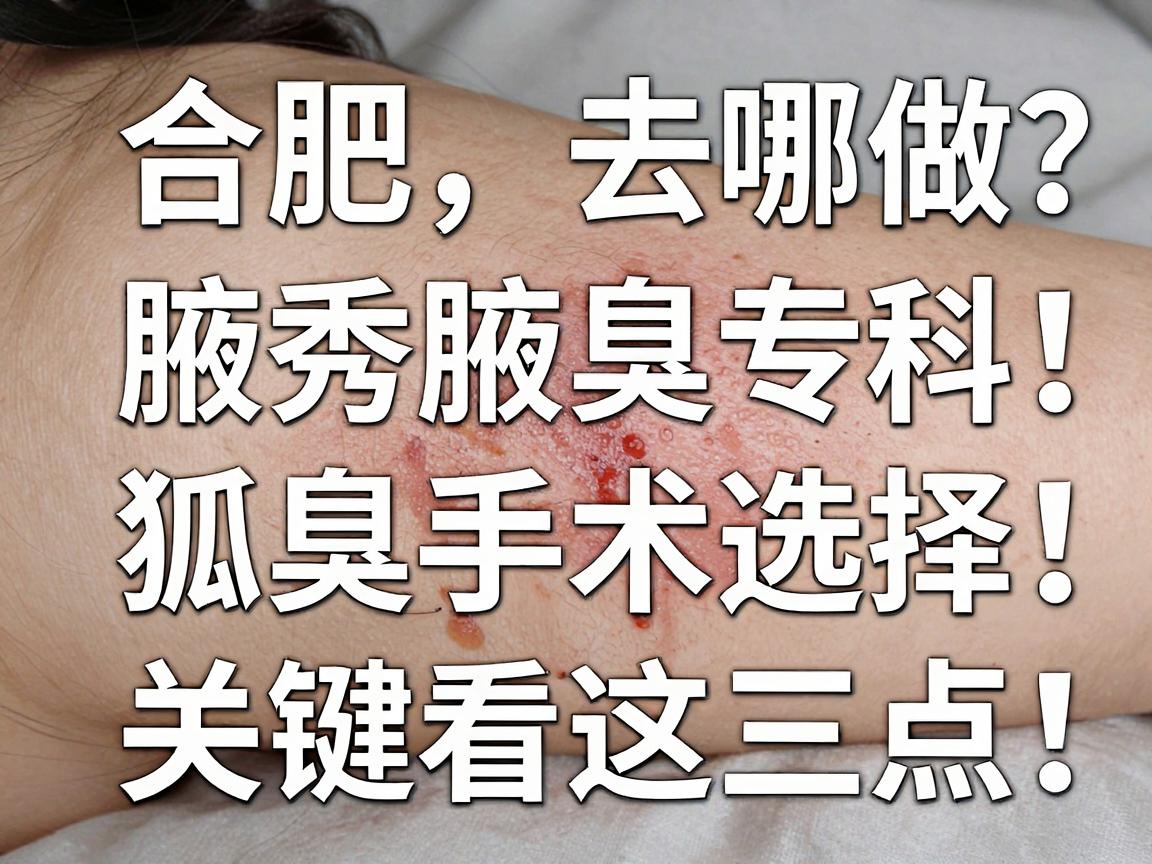 合肥狐臭手术去哪做？合肥腋秀腋臭专科，狐臭手术选择，关键看这三点