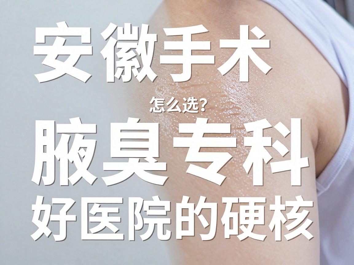 安徽腋臭手术医院怎么选？合肥腋秀腋臭专科剖析好医院的硬核标准