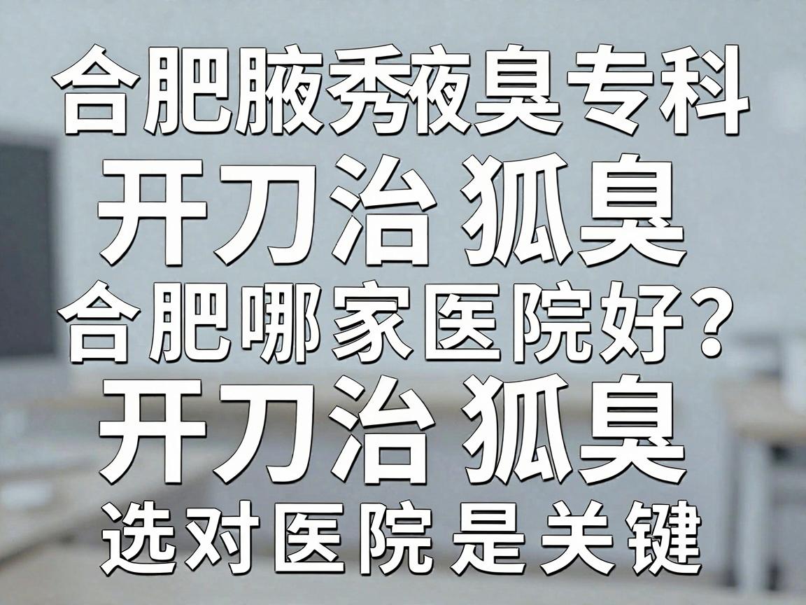 合肥腋秀腋臭专科，开刀治狐臭，合肥哪家医院好？开刀治狐臭，选对医院是关键
