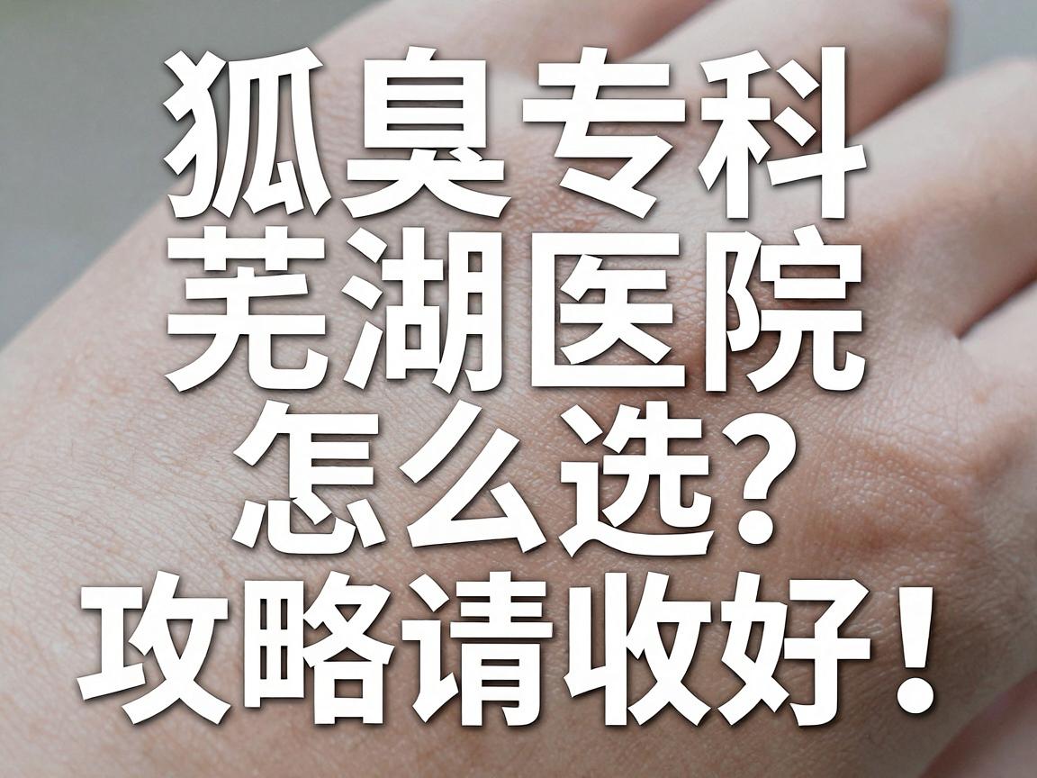 芜湖狐臭专科医院怎么选？这份狐臭专科攻略请收好！
