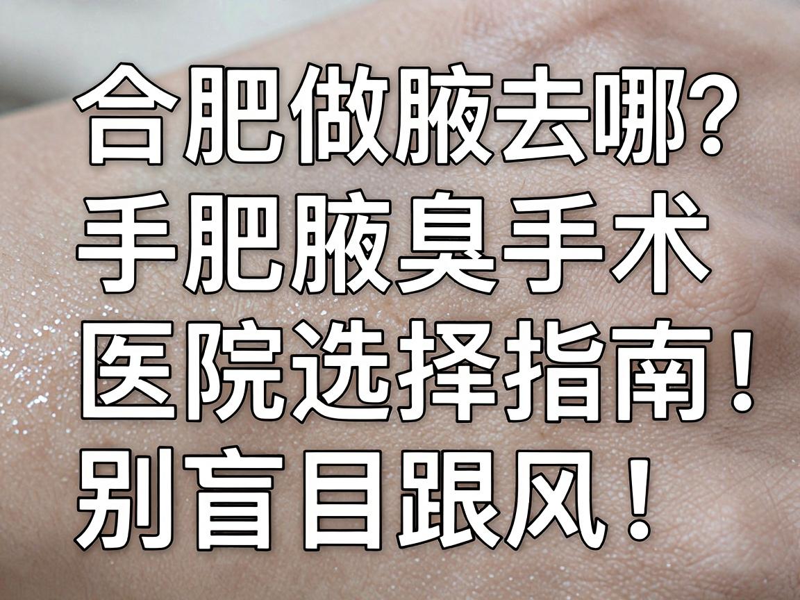 合肥做腋臭手术去哪？合肥腋臭手术医院选择指南，别盲目跟风