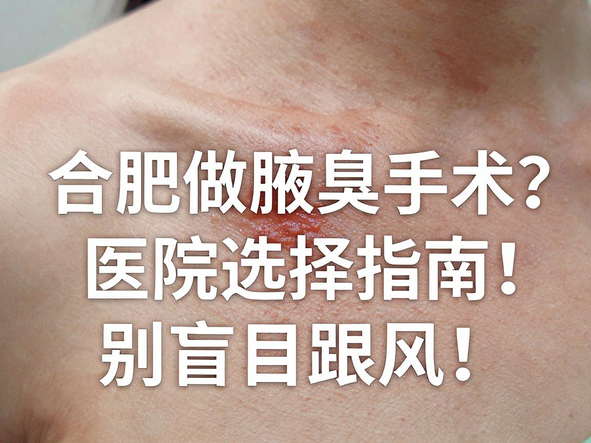 合肥做腋臭手术去哪？合肥腋臭手术医院选择指南，别盲目跟风