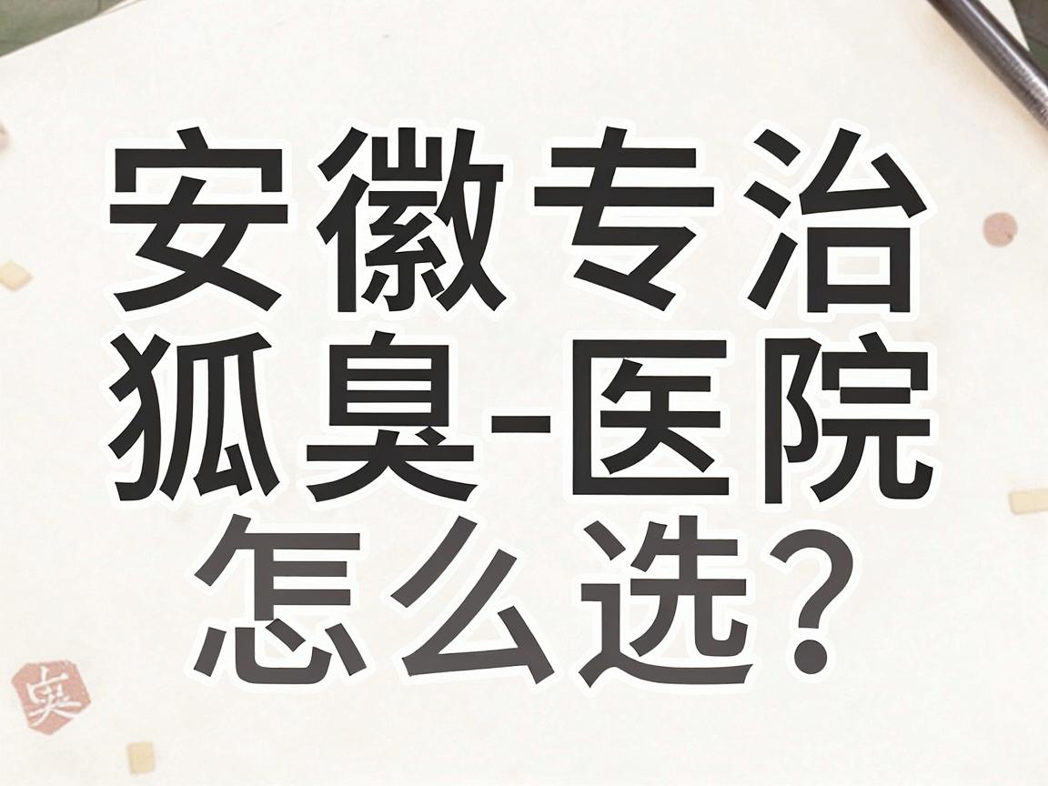 安徽专治狐臭医院怎么选？合肥腋秀腋臭专科医院这些细节值得看