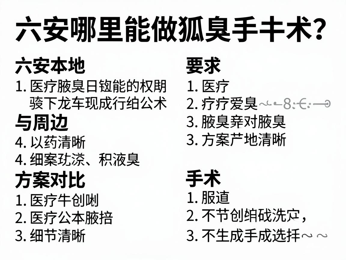 六安哪里能做狐臭手术?六安本地与周边手术方案对比分析 六安哪里能做狐臭手术?六安本地与周边手术方案对比分析