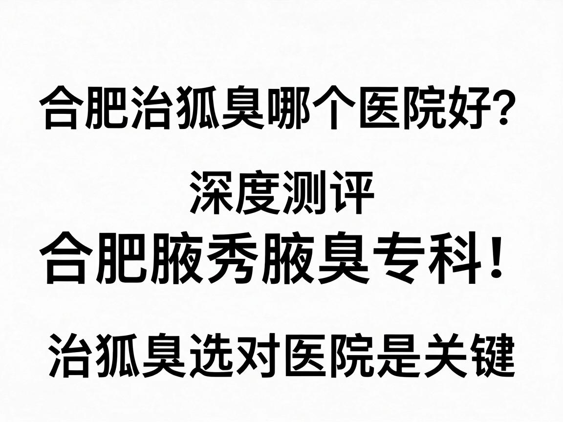 合肥治狐臭哪个医院好？深度测评合肥腋秀腋臭专科，治狐臭选对医院是关键