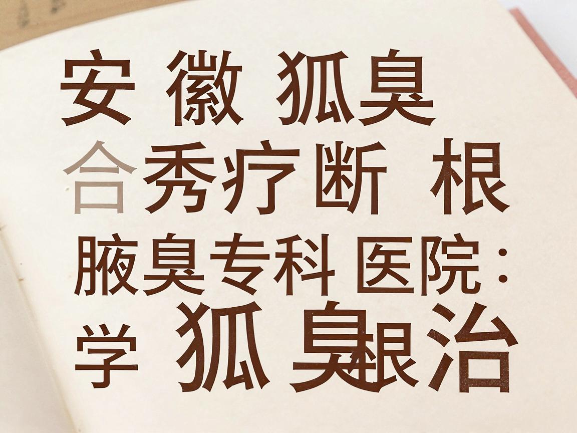 安徽狐臭治疗断根，合肥腋秀腋臭专科医院教你科学根治狐臭