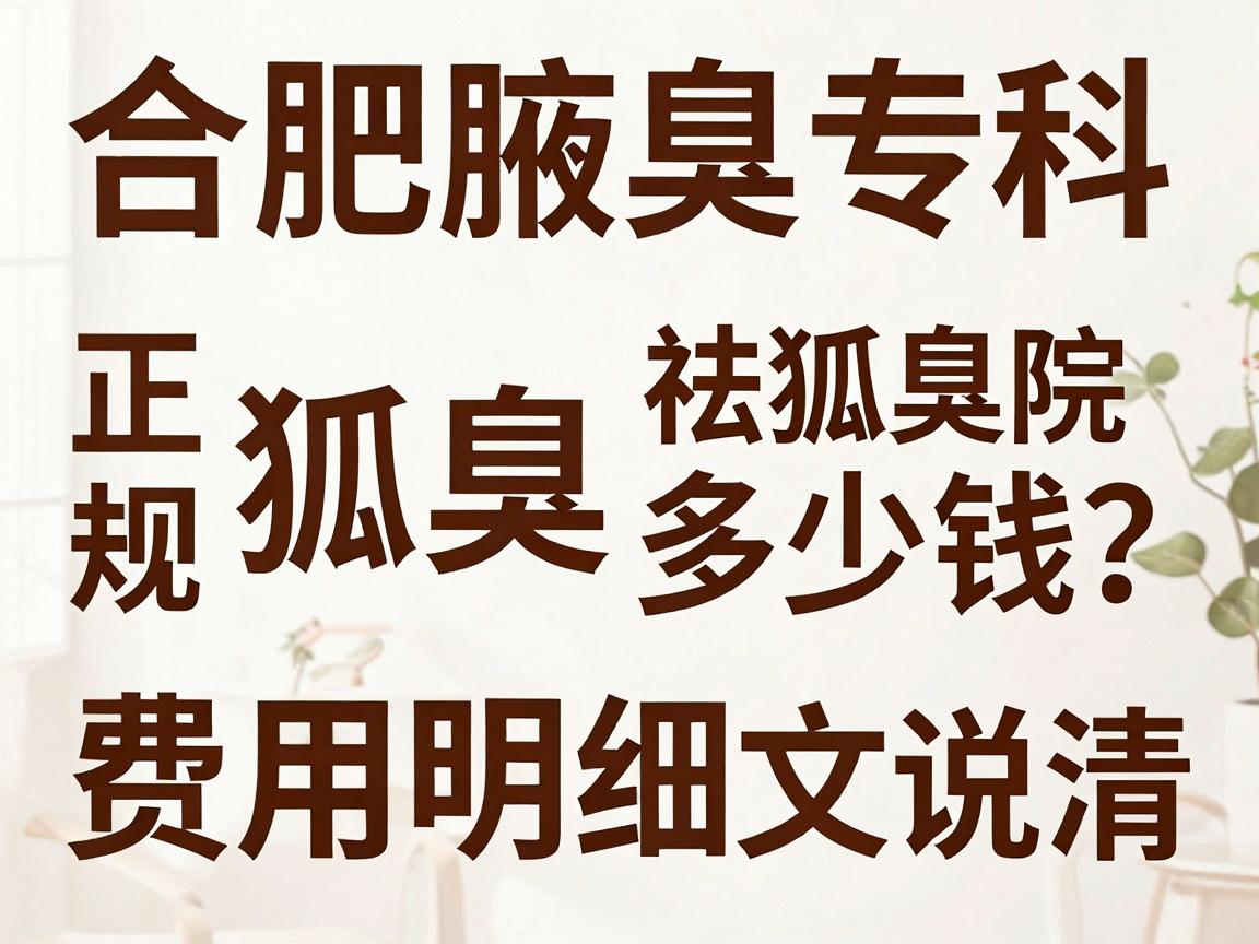 合肥腋秀腋臭专科,正规狐臭医院祛狐臭多少钱?费用明细一文说清 合肥腋秀腋臭专科,正规狐臭医院祛狐臭多少钱?费用明细一文说清