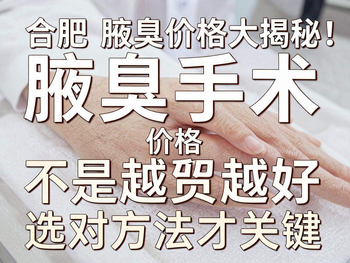 合肥腋臭手术价格大揭秘,腋臭手术价格不是越贵越好,选对方法才关键 合肥腋臭手术价格大揭秘,腋臭手术价格不是越贵越好,选对方法才关键