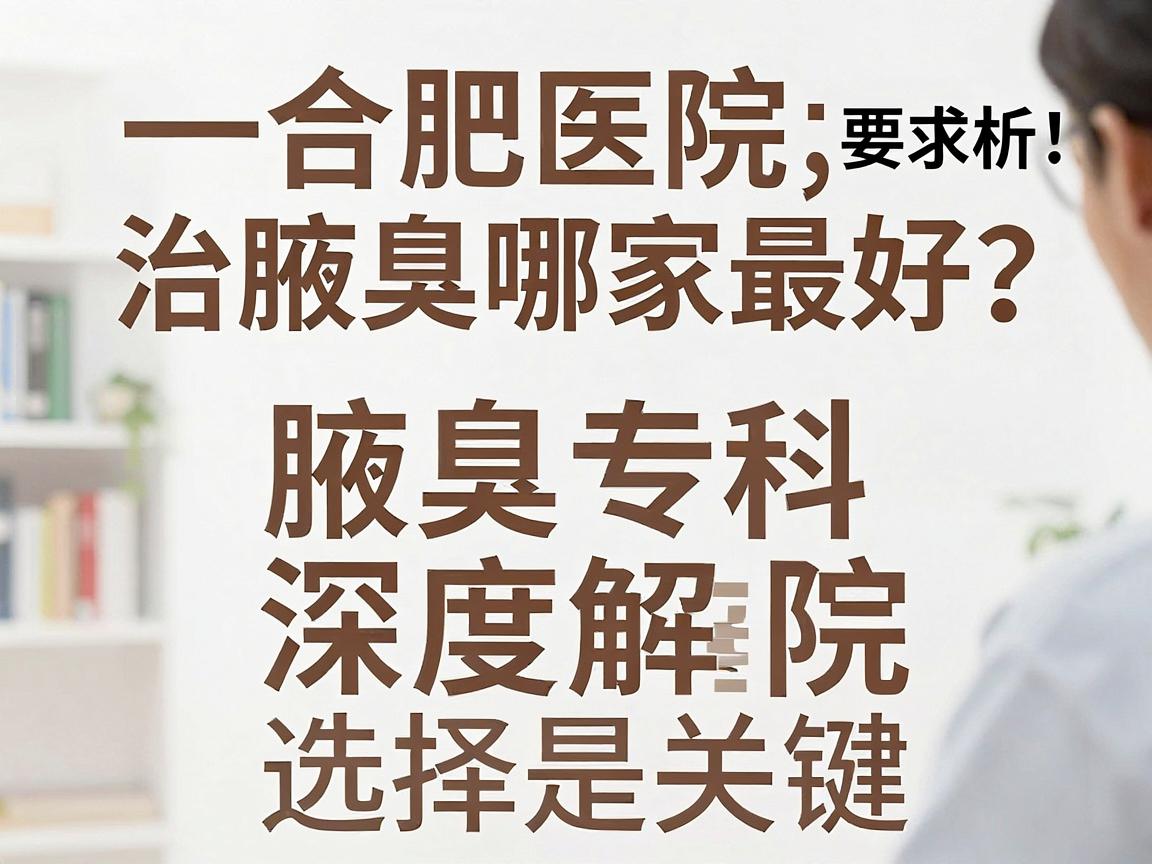 合肥医院治腋臭哪家最好?合肥腋秀腋臭专科深度解析,治腋臭,医院选择是关键 合肥医院治腋臭哪家最好?合肥腋秀腋臭专科深度解析,治腋臭,医院选择是关键