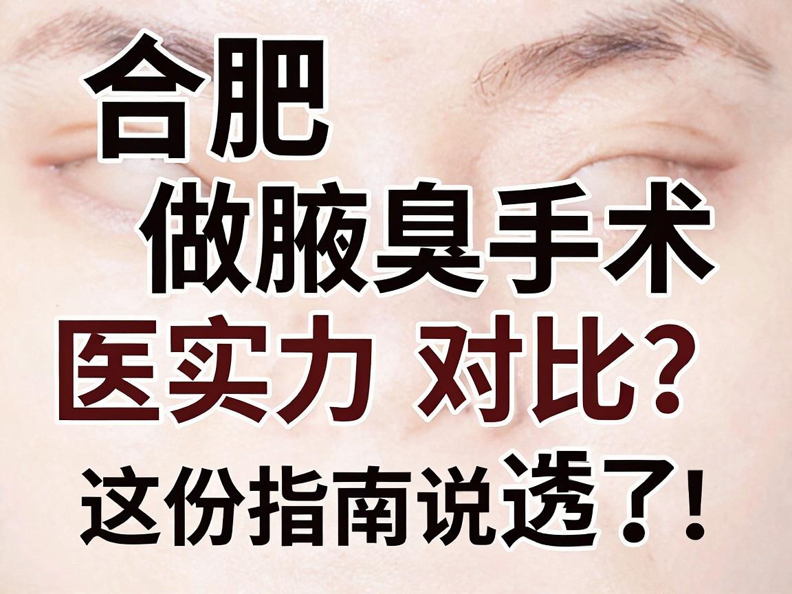 合肥做腋臭手术医院怎么选？合肥腋臭手术医院实力对比，这份指南说透了
