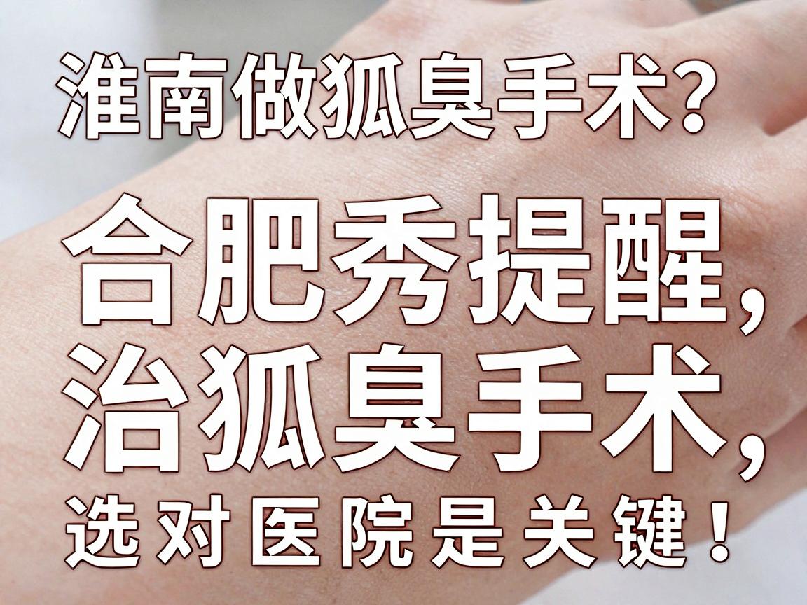 淮南做狐臭手术？合肥腋秀提醒，治狐臭手术，选对医院是关键！