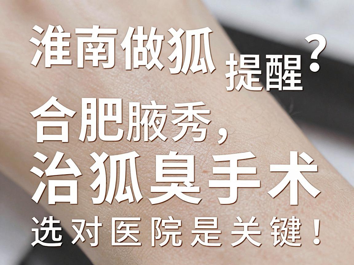 淮南做狐臭手术？合肥腋秀提醒，治狐臭手术，选对医院是关键！