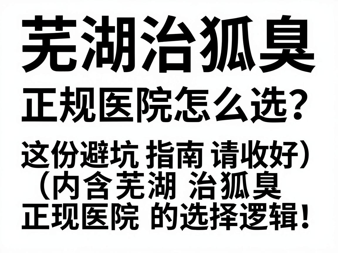 芜湖治狐臭,正规医院怎么选?这份避坑指南请收好(内含芜湖治狐臭的正规医院选择逻辑) 芜湖治狐臭,正规医院怎么选?这份避坑指南请收好(内含芜湖治狐臭的正规医院选择逻辑)