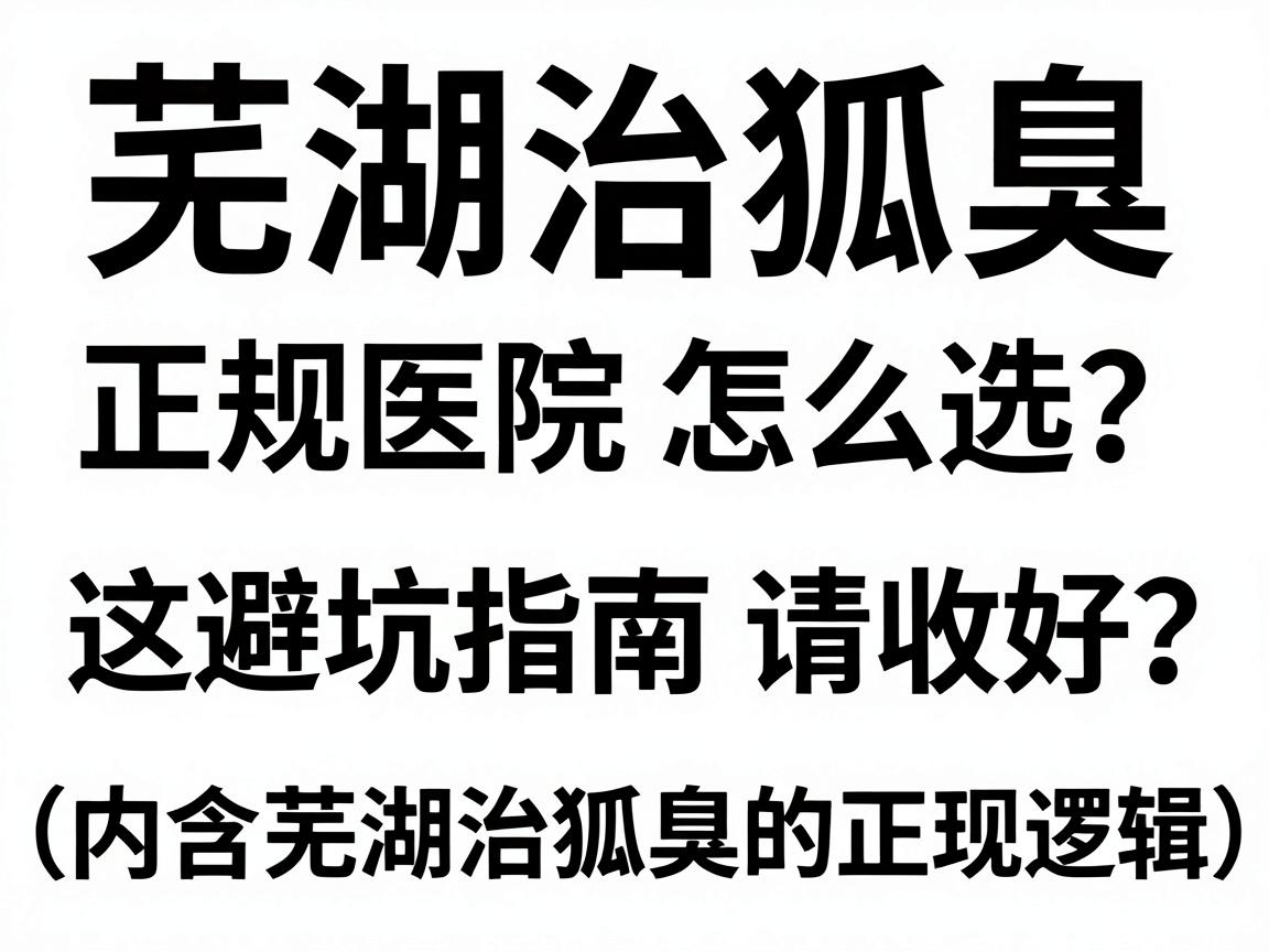 芜湖治狐臭,正规医院怎么选?这份避坑指南请收好(内含芜湖治狐臭的正规医院选择逻辑) 芜湖治狐臭,正规医院怎么选?这份避坑指南请收好(内含芜湖治狐臭的正规医院选择逻辑)