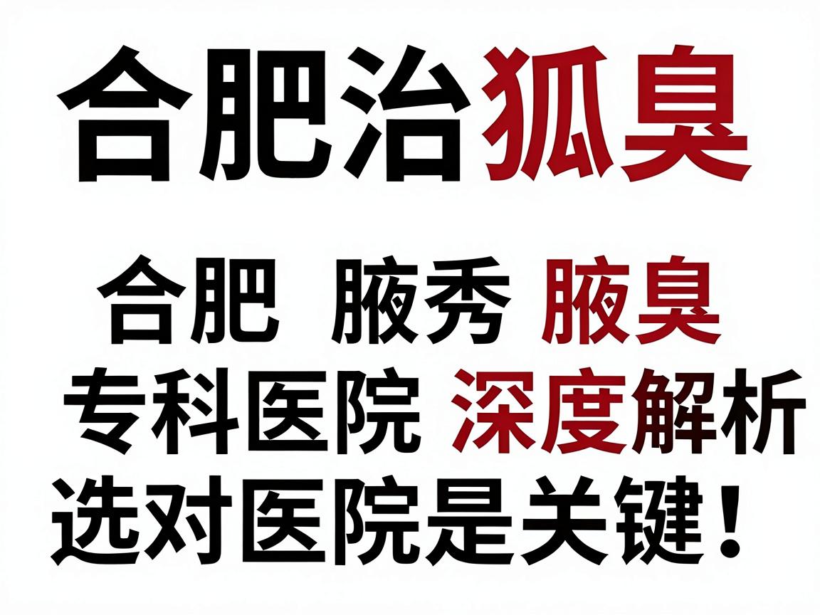 合肥治狐臭，选对医院是关键！合肥腋秀腋臭专科医院深度解析