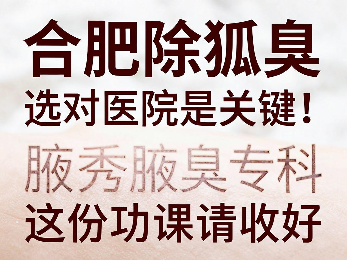 合肥除狐臭,选对医院是关键!合肥腋秀腋臭专科这份功课请收好 合肥除狐臭,选对医院是关键!合肥腋秀腋臭专科这份功课请收好