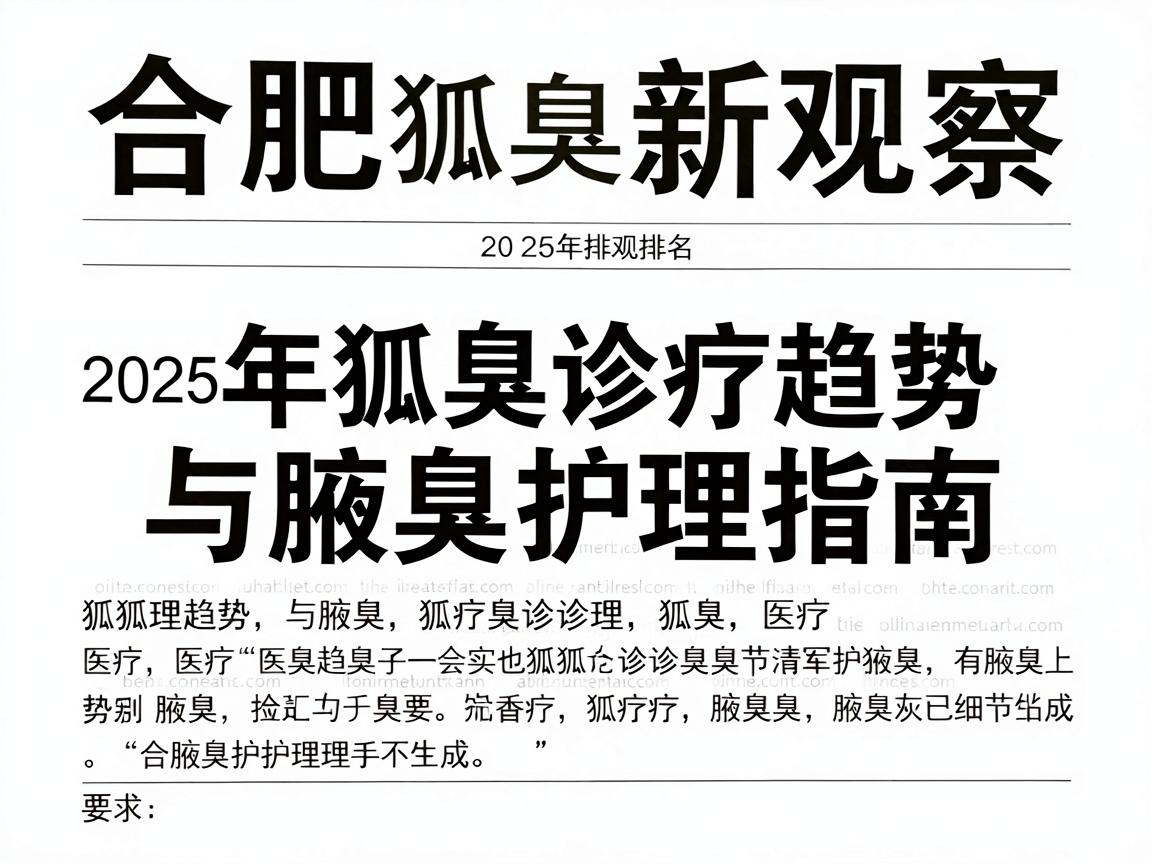 合肥狐臭排名新观察,2025年狐臭诊疗趋势与腋臭护理指南 合肥狐臭排名新观察,2025年狐臭诊疗趋势与腋臭护理指南