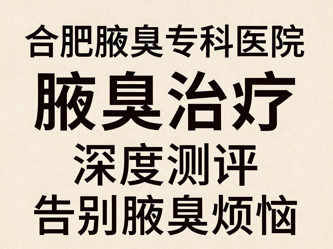 合肥腋臭治疗哪家好?合肥腋臭专科医院深度测评,告别腋臭烦恼 合肥腋臭治疗哪家好?合肥腋臭专科医院深度测评,告别腋臭烦恼