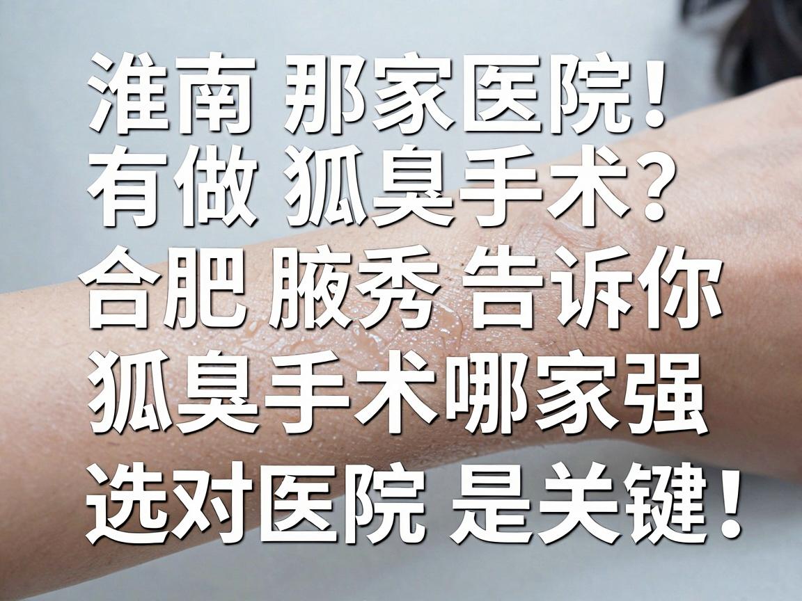 淮南那家医院有做狐臭手术？合肥腋秀告诉你，狐臭手术哪家强，选对医院是关键