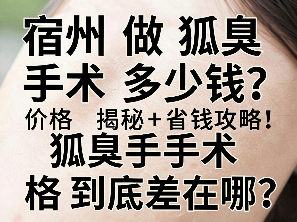 宿州做狐臭手术多少钱？价格揭秘+省钱攻略，狐臭手术价格到底差在哪？