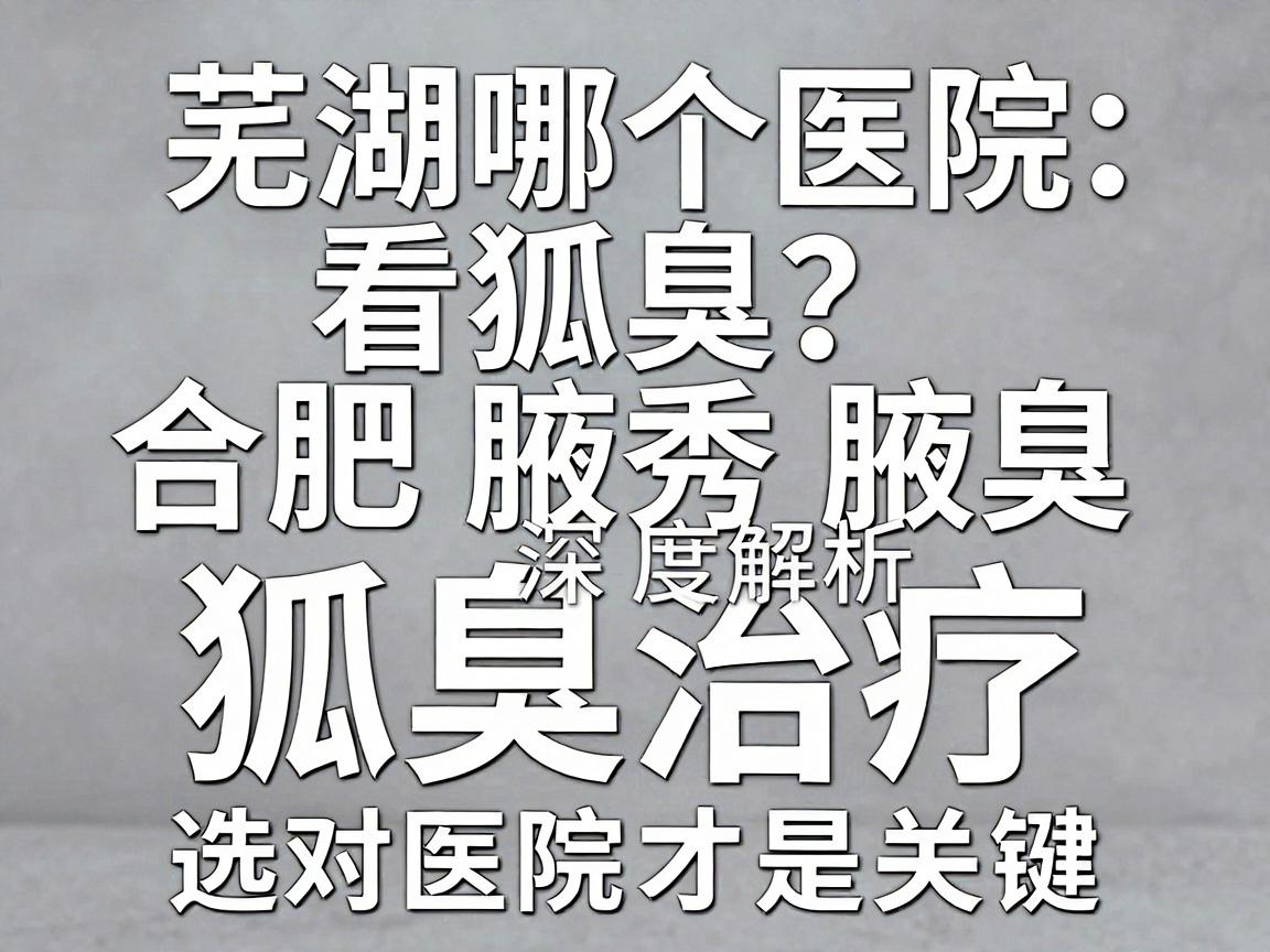 芜湖哪个医院看狐臭？合肥腋秀腋臭专科深度解析，狐臭治疗，选对医院才是关键