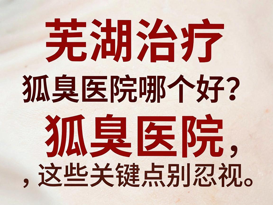 芜湖治疗狐臭医院哪个好?选对狐臭医院,这些关键点别忽视 芜湖治疗狐臭医院哪个好?选对狐臭医院,这些关键点别忽视