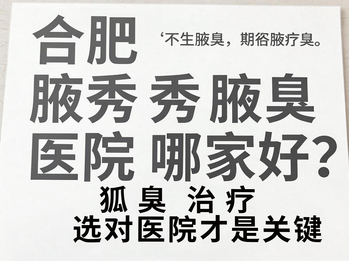 合肥腋秀腋臭专科医院哪家好?狐臭治疗选对医院才是关键 合肥腋秀腋臭专科医院哪家好?狐臭治疗选对医院才是关键