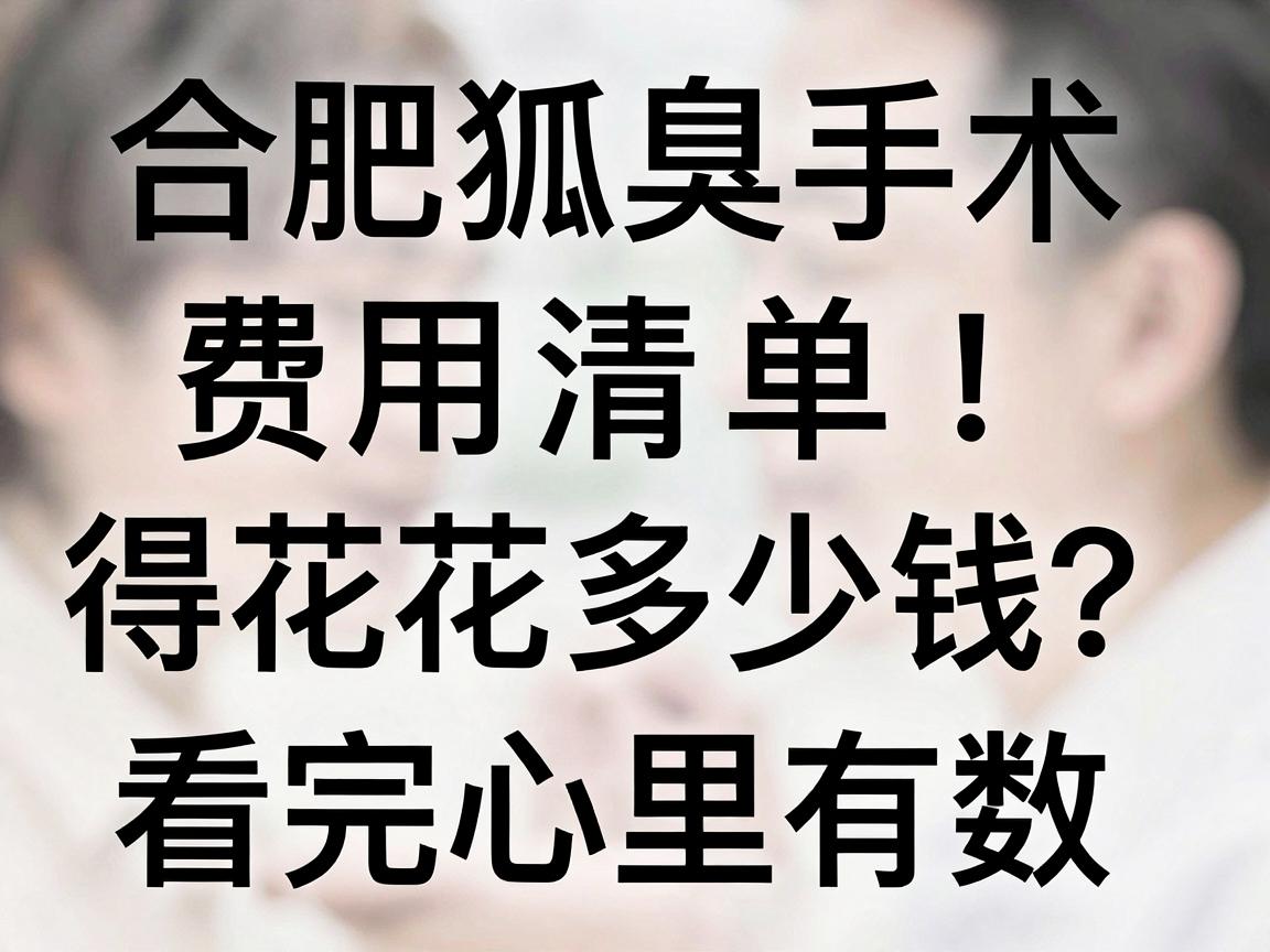 狐臭手术得花多少钱?合肥狐臭手术费用清单,看完心里有数 狐臭手术得花多少钱?合肥狐臭手术费用清单,看完心里有数