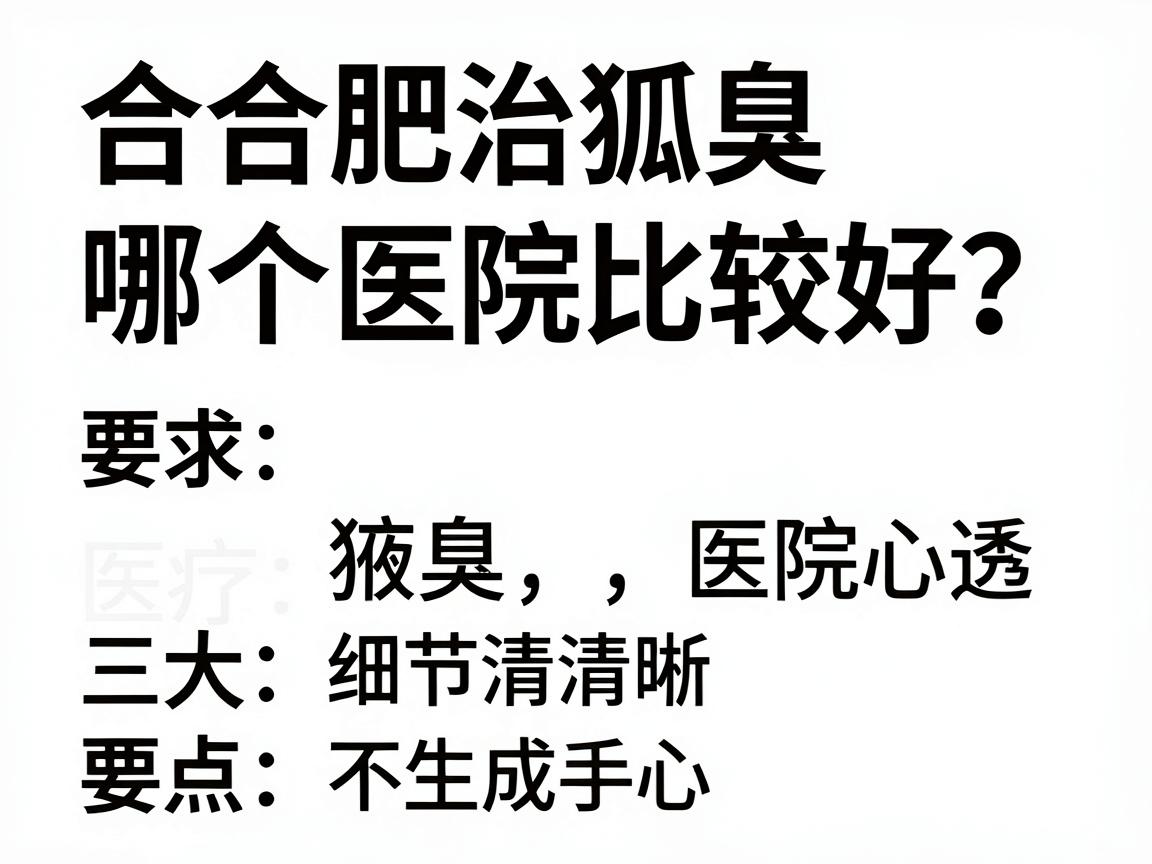 合肥治狐臭哪个医院比较好？治狐臭医院选择三大核心要点
