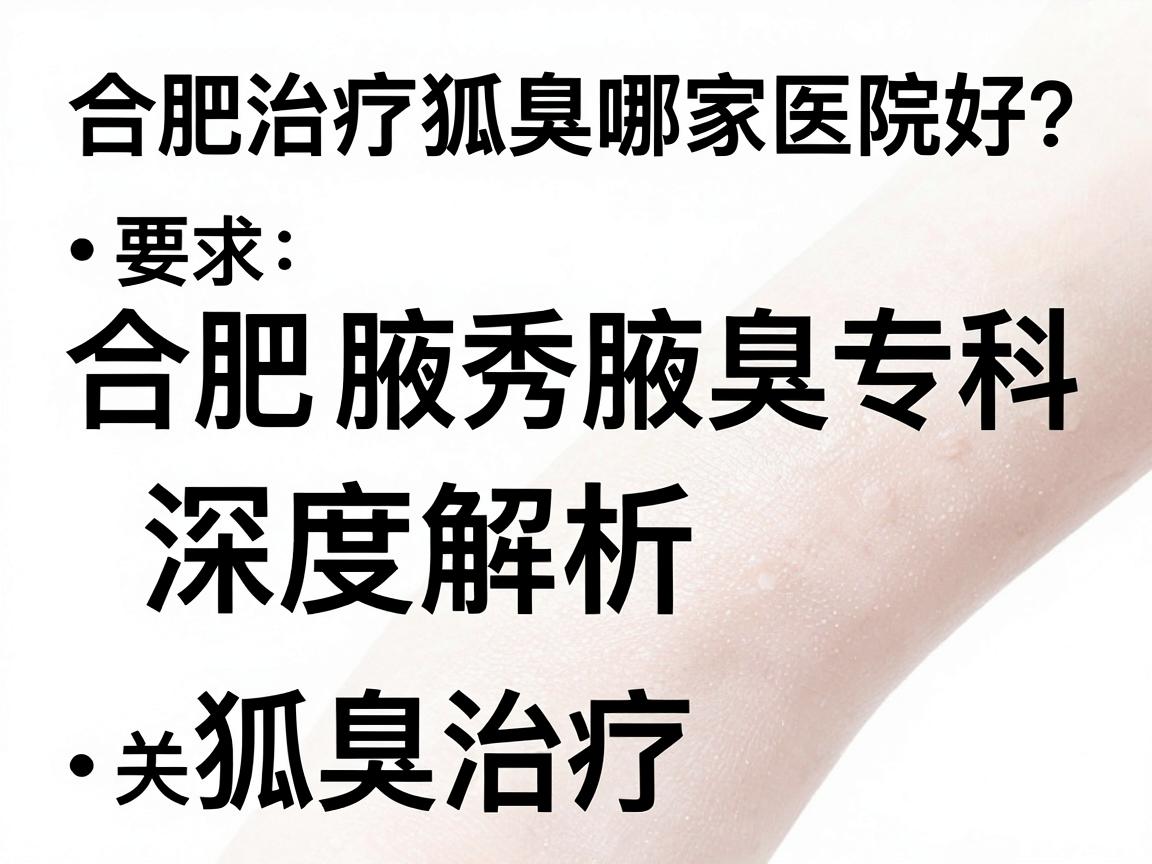 合肥治疗狐臭哪家医院好?合肥腋秀腋臭专科深度解析狐臭治疗关键点 合肥治疗狐臭哪家医院好?合肥腋秀腋臭专科深度解析狐臭治疗关键点