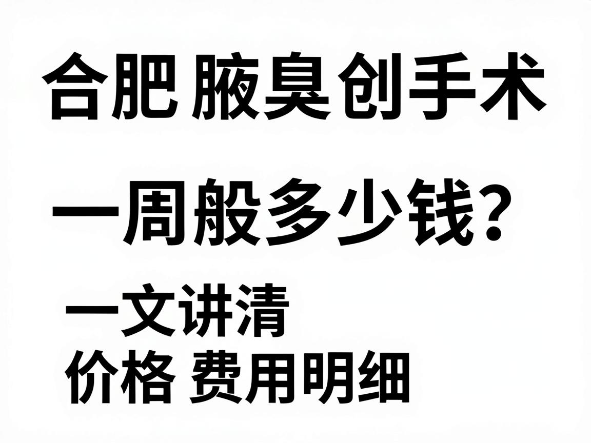 合肥腋臭微创手术一般多少钱?一文讲清价格与费用明细 合肥腋臭微创手术一般多少钱?一文讲清价格与费用明细