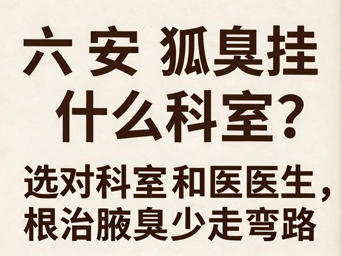 六安狐臭挂什么科室？选对科室和医生，根治腋臭少走弯路