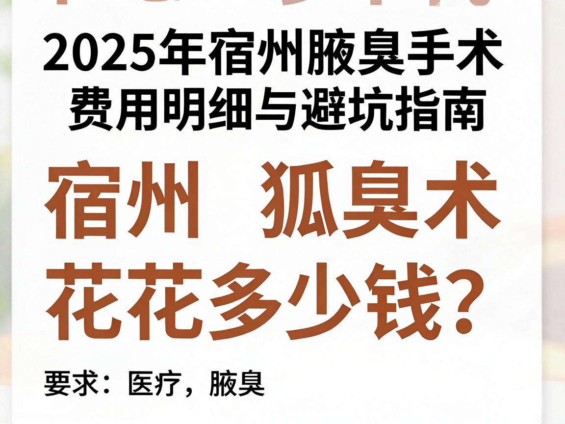 宿州狐臭手术花多少钱?2025年宿州腋臭手术费用明细与避坑指南 宿州狐臭手术花多少钱?2025年宿州腋臭手术费用明细与避坑指南