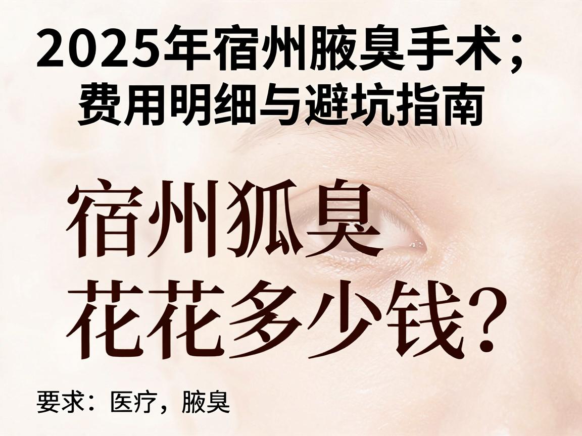 宿州狐臭手术花多少钱?2025年宿州腋臭手术费用明细与避坑指南 宿州狐臭手术花多少钱?2025年宿州腋臭手术费用明细与避坑指南